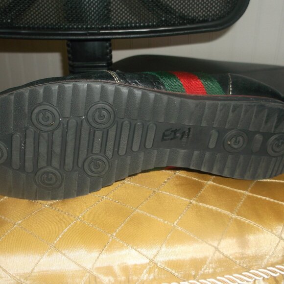 Gucci Micro GG's Black Leather Sneakers Vintage Size 37 or US 7 - Picture 15 of 16